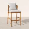 Tabouret Haut d'Extérieur en Bois de Teck avec Coussins - Bamas image 7