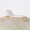 Chaise longue en bois de teck avec coussin - Steela image 7