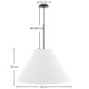 Lampe de Plafond Suspendue avec Abat-jour en Tissu Beige - Fula image 7