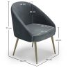 Fauteuil design - Revêtu de velours - Pied dorée - Wasda image 7