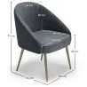 Fauteuil design - Revêtu de velours - Pied dorée - Wasda image 7