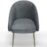 Fauteuil design - Revêtu de velours - Pied dorée - Wasda image 7