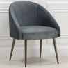 Fauteuil design - Revêtu de velours - Pied dorée - Wasda image 7