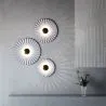 Lampe Murale Applique Fleur en Métal Blanc et Doré - 45CM image 7