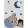 Grand Tapis Enfant Motif Ours Dormant - Bleu et Gris (290x200 cm) - Hercai image 7