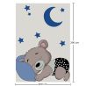 Grand Tapis Enfant Motif Ours Dormant - Bleu et Gris (290x200 cm) - Hercai image 7