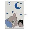 Grand Tapis Enfant Motif Ours Dormant - Bleu et Gris (290x200 cm) - Hercai image 7