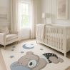 Grand Tapis Enfant Motif Ours Dormant - Bleu et Gris (290x200 cm) - Hercai image 7