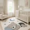 Grand Tapis Enfant Motif Ours Dormant - Bleu et Gris (290x200 cm) - Hercai image 7
