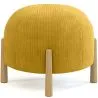 Pouf Rond Tapissé en Velours Côtelé avec Pieds en Bois Naturel - Marrakesh image 7