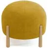 Pouf Rond Tapissé en Velours Côtelé avec Pieds en Bois Naturel - Marrakesh image 7