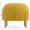 Pouf Rond Tapissé en Velours Côtelé avec Pieds en Bois Naturel - Marrakesh image 7