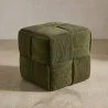 Pouf Carré Tapissé en Velours Côtelé - Design Moderne - Cube image 7