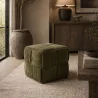 Pouf Carré Tapissé en Velours Côtelé - Design Moderne - Cube image 7