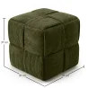 Pouf Carré Tapissé en Velours Côtelé - Design Moderne - Cube image 7