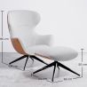 Fauteuil Design Rembourré de Style Contemporain avec Repose-pieds - Derta image 7