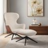 Fauteuil Design Rembourré de Style Contemporain avec Repose-pieds - Derta image 7