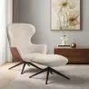 Fauteuil Design Rembourré de Style Contemporain avec Repose-pieds - Derta image 7