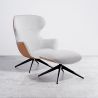 Fauteuil Design Rembourré de Style Contemporain avec Repose-pieds - Derta image 7