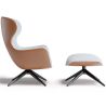 Fauteuil Design Rembourré de Style Contemporain avec Repose-pieds - Derta image 7