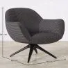 Fauteuil Tapissé Design Courbé Style Contemporain - Mirrel image 7