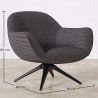 Fauteuil Tapissé Design Courbé Style Contemporain - Mirrel image 7