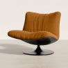Fauteuil Capitonné Design Courbé Style Contemporain - Tulipe image 7
