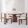 Ensemble de Table à Manger Ronde avec 6 Chaises en Bois - Design Minimaliste - Ivette image 7