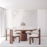 Ensemble de Table à Manger Ronde avec 6 Chaises en Bois - Design Minimaliste - Ivette image 7