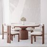 Ensemble de Table à Manger Ronde avec 6 Chaises en Bois - Design Minimaliste - Ivette image 7
