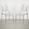 Lot de 2 chaises de salle à manger transparentes - Style Victoria  image 7