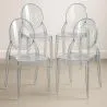Lot de 4 chaises de salle à manger transparentes - Style Victoria  image 7