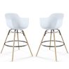 Tabouret de Bar - Design Scandinave - Pieds en Bois - Lot de 2 - Nordika image 7