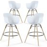 Tabouret de Bar - Design Scandinave - Pieds en Bois - Lot de 4 - Nordika image 7