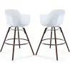 Tabourets de Bar - Design Scandinave - Pieds en Bois Sombre - Lot de 2 - Nordika image 7