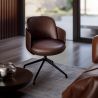 Fauteuil Pivotant Rembourré en Cuir - Design Moderne pour Bureaux et Hôtels de Luxe - Carla image 7