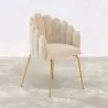 Chaise de Salle à Manger Design Coquillage Glam en Velours - Pieds Dorés - Shell image 7