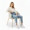 Chaise de Salle à Manger Design Coquillage Glam en Velours - Pieds Dorés - Shell image 7