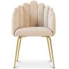 Chaise de Salle à Manger Design Coquillage Glam en Velours - Pieds Dorés - Shell image 7