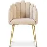 Chaise de Salle à Manger Design Coquillage Glam en Velours - Pieds Dorés - Shell image 7