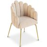 Chaise de Salle à Manger Design Coquillage Glam en Velours - Pieds Dorés - Shell image 7
