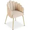Chaise de Salle à Manger Design Coquillage Glam en Velours - Pieds Dorés - Shell image 7