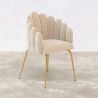 Chaise de Salle à Manger Design Coquillage Glam en Velours - Pieds Dorés - Shell image 7