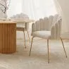 Chaise de Salle à Manger Design Coquillage Glam en Velours - Pieds Dorés - Shell image 7