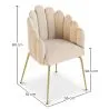 Chaise de Salle à Manger Design Coquillage Glam en Velours - Pieds Dorés - Shell image 7