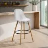 Tabouret de Bar en Velours - Design Scandinave et Pieds en Bois - Skögur image 7