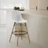 Tabouret de Bar en Velours - Design Scandinave et Pieds en Bois - Skögur image 7
