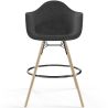 Tabouret de Bar en Velours - Design Scandinave et Pieds en Bois - Nordika image 7