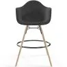 Tabouret de Bar en Velours - Design Scandinave et Pieds en Bois - Nordika image 7