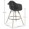 Tabouret de Bar en Velours - Design Scandinave et Pieds en Bois - Nordika image 7